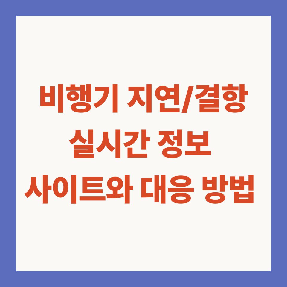 비행기 결항 실시간 정보